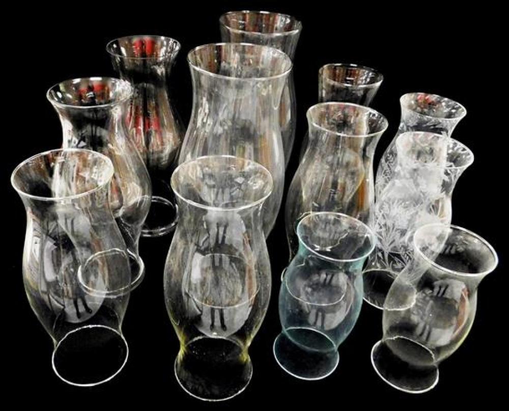SIX PAIRS OF GLASS HURRICANE