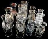 SIX PAIRS OF GLASS HURRICANE S