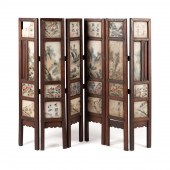 SIX PANEL CHINESE MARBLE & WOO