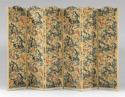 Six-panel tapestry style screen,