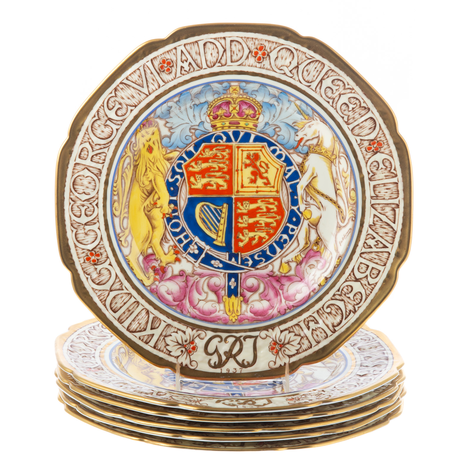 SIX PARAGON CHINA GEORGE VI