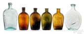 SIX PATTERN MOLDED BLOWN GLASS