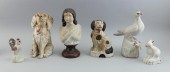 SIX PENNSYLVANIA CHALKWARE FIG