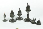 SIX PEWTER LAMPS.  American  1