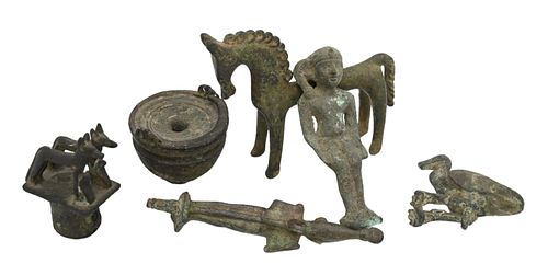 SIX PIECE ARCHAIC BRONZE GROUPSix