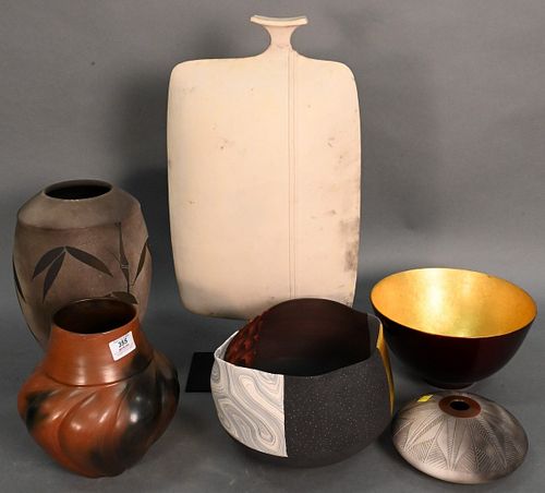 SIX PIECE ART POTTERY GROUPSix
