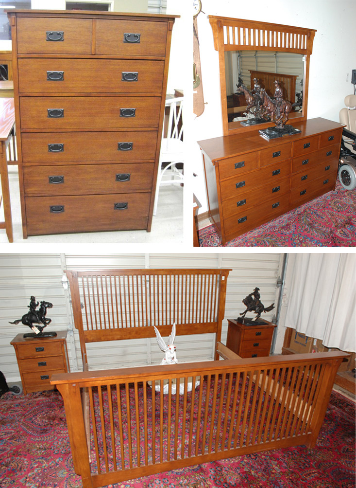 SIX-PIECE ARTS & CRAFTS STYLE OAK