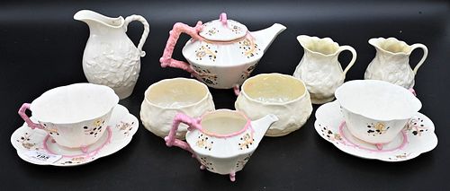 SIX PIECE BELLEEK THORNBERRY PINK