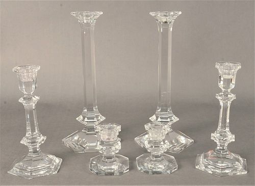 SIX PIECE CLEAR GLASS LOT, TO