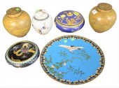 SIX PIECE CLOISONNE GROUP, TO