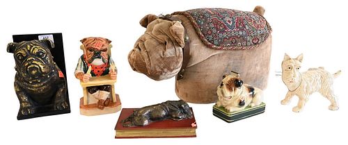 SIX PIECE DOG THEMED LOT, TO