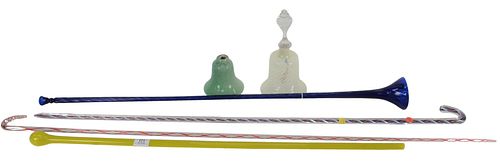 SIX PIECE ENGLISH GLASS GROUP, TO