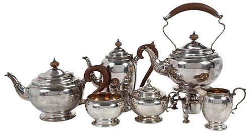 SIX PIECE ENGLISH SILVER TEA