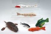 SIX PIECE FISH DECOY LOT: 1) K