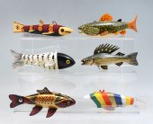 SIX PIECE FISH DECOY LOT: 1) B