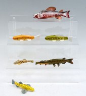 SIX PIECE FISH DECOY LOT: To I