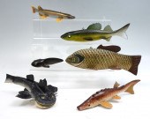 SIX PIECE FISH DECOY LOT: To I