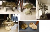 SIX-PIECE GARDEN CONCRETE SCUL