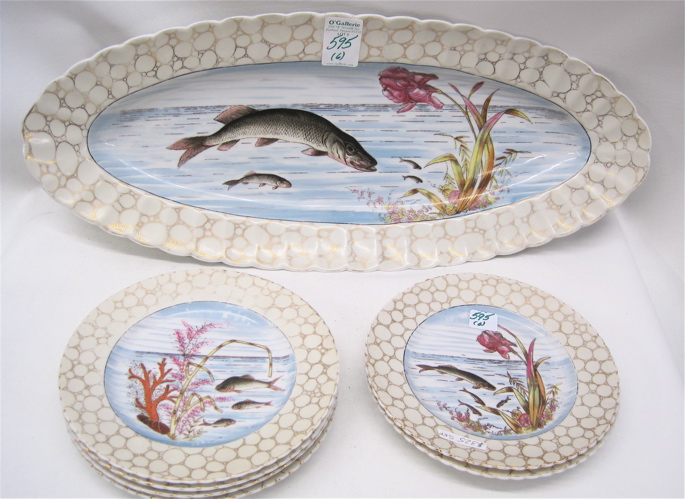 SIX PIECE GERMAN PORCELAIN FISH