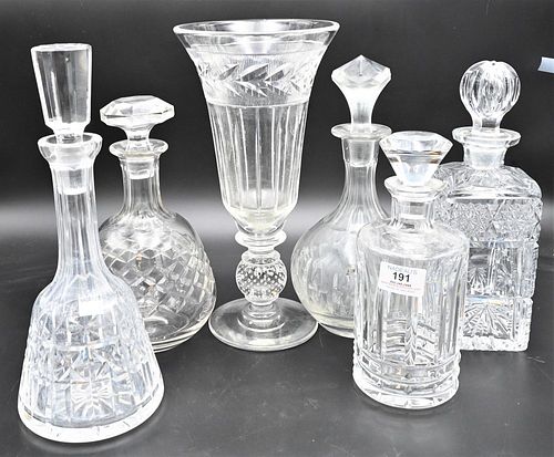 SIX PIECE GLASS GROUP, TO INCLUDE