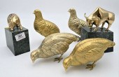 SIX PIECE GROUP OF BRASS FIGUR
