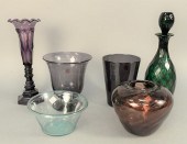 SIX PIECE GROUP OF HAND BLOWN
