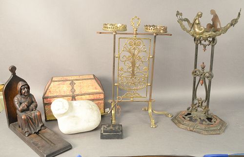 SIX PIECE GROUP, TO INCLUDE TWO ART