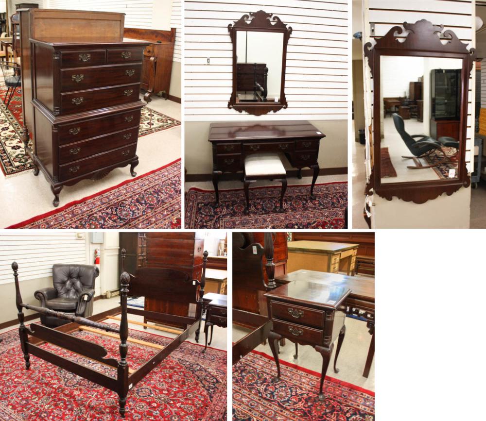 SIX-PIECE MAHOGANY QUEEN ANNE STYLE