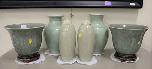 SIX PIECE QUALITY CELADON GLAZED