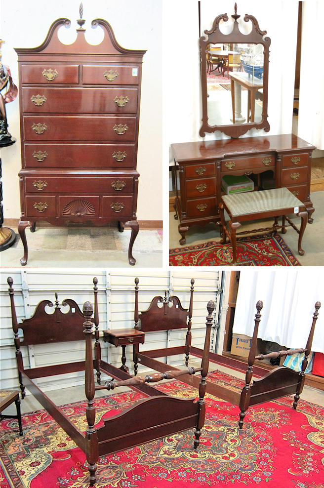 SIX-PIECE QUEEN ANNE STYLE MAHOGANY