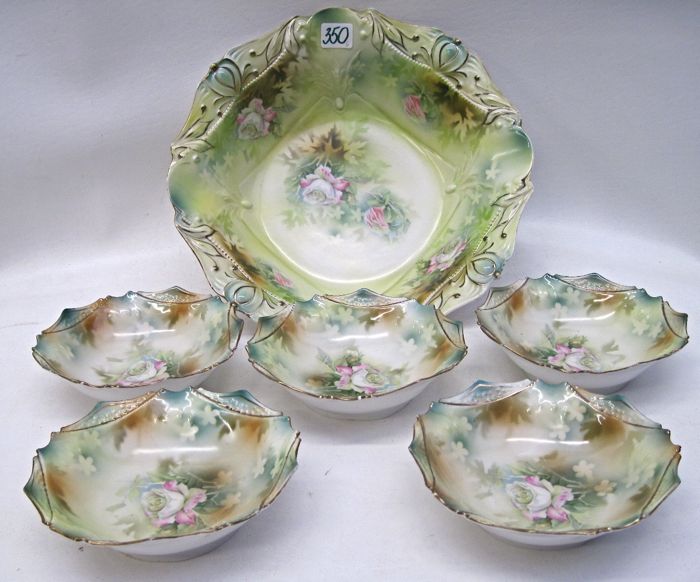 SIX PIECE R.S. PRUSSIA PORCELAIN