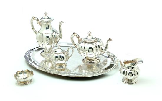 ***SIX-PIECE SILVER TEA AND