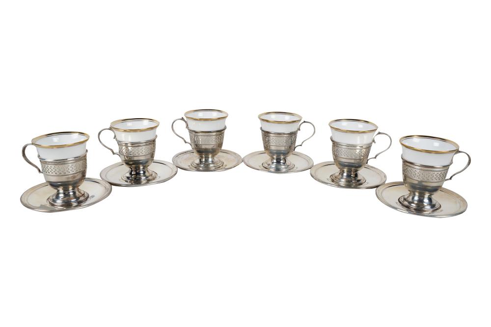 SIX-PIECE STERLING DEMITASSE
