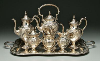 Six-piece sterling tea service,