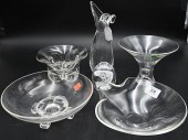 SIX PIECE STEUBEN GLASS GROUPS