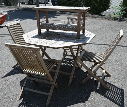 SIX PIECE TEAK OUTDOOR PATIO SETSix