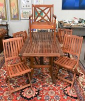 SIX PIECE TEAK OUTDOOR SETSix