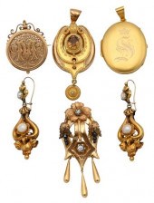SIX PIECE VICTORIAN GOLD JEWEL