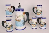 SIX PIECE VINTAGE CERAMIC NAUT