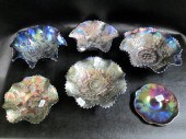 SIX PIECES ASSORTED IRIDESCENT