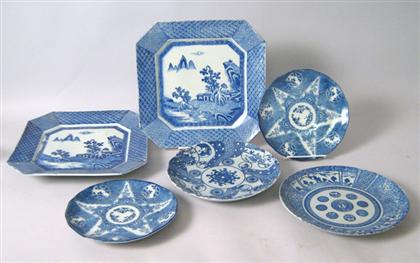 Six pieces blue and white