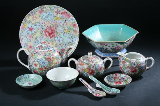 SIX PIECES CHINESE FAMILLE ROSE