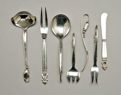 Six pieces Danish silver