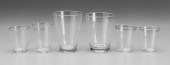 Six pieces hand blown clear gl