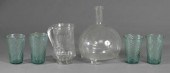 Six pieces hand-blown glass: m