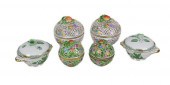 SIX PIECES HEREND PORCELAIN CO