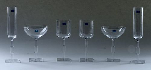 SIX PIECES JAPANESE HOYA CRYSTAL
