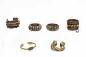 SIX PIECES OF AFRICAN BRASS CU