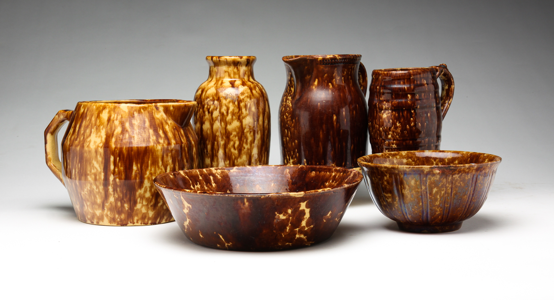 SIX PIECES OF AMERICAN ROCKINGHAM