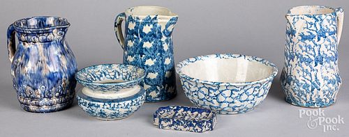 SIX PIECES OF BLUE AND WHITE